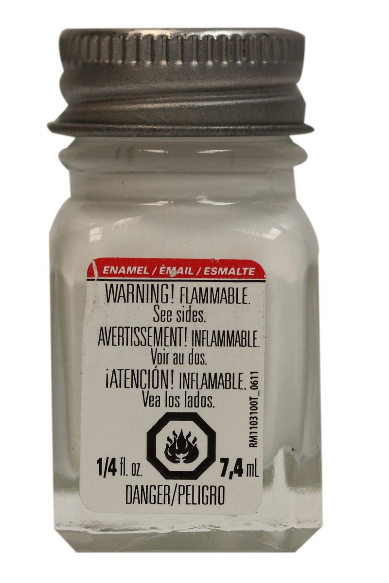 Testors Enamel Paint, Flat White, 1/4-Ounce - Image 1